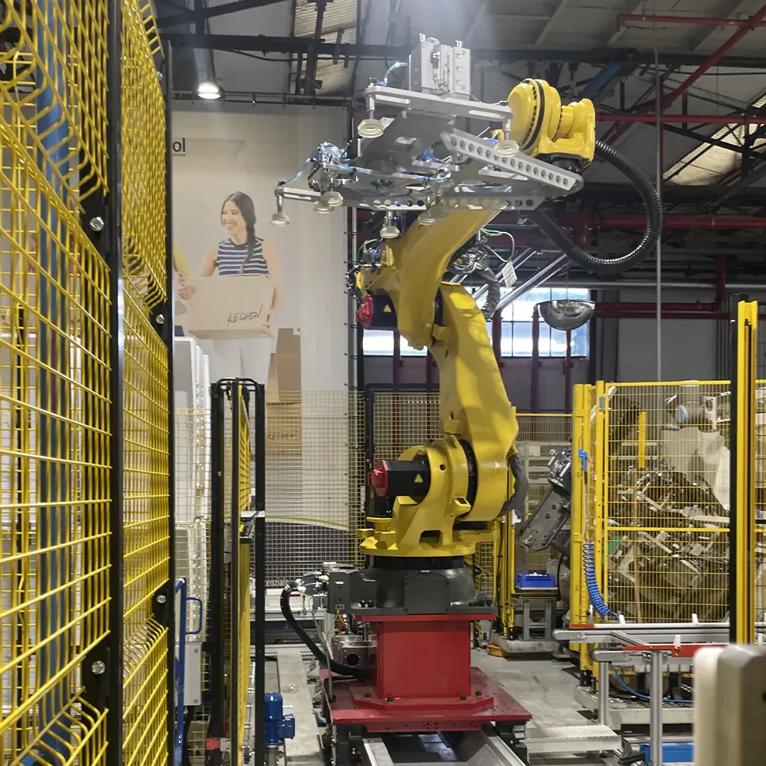 Cella di pallettizzazione con robot Fanuc